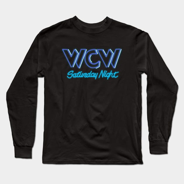 WCW Saturday Night Long Sleeve T-Shirt by Authentic Vintage Designs